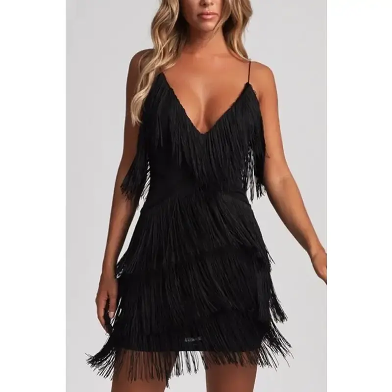 Fringe Tassel Club Party Prom Mini Dress