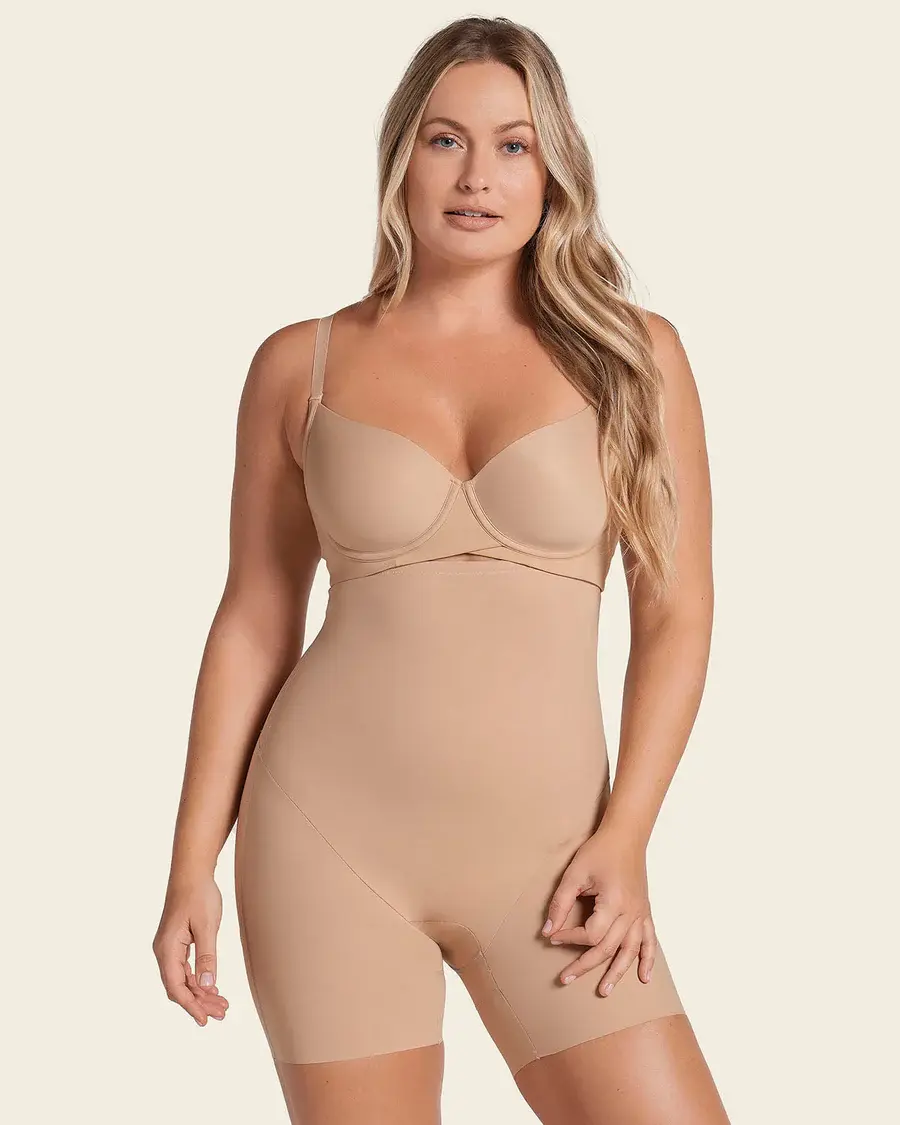 Leonisa Strapless Sculpting Step-in Body Shaper with Short Bottom