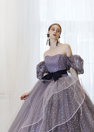 パープルブランドドレス