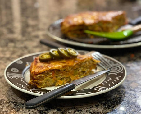 Roti vegetable lasagna