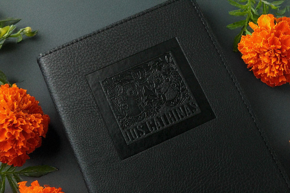 Porta menus de cuero dia de muertos