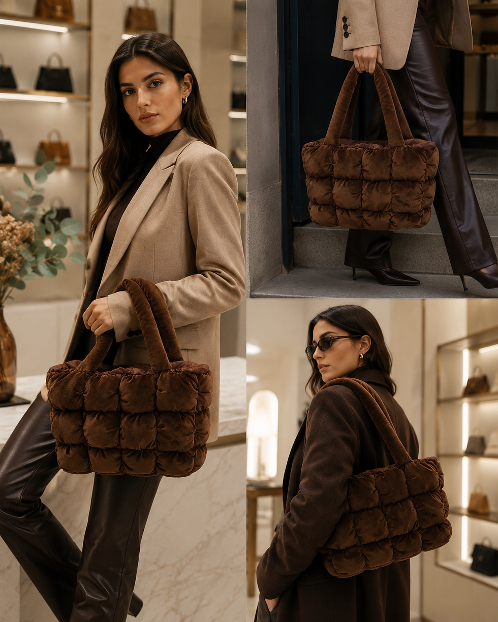 Miniature : Sac Nuage Velours – Espresso Luxe