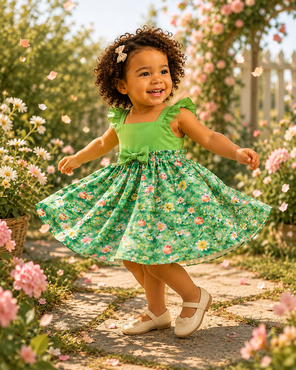 Miniature : 🌸 Robe Fleur de Printemps Émeraude