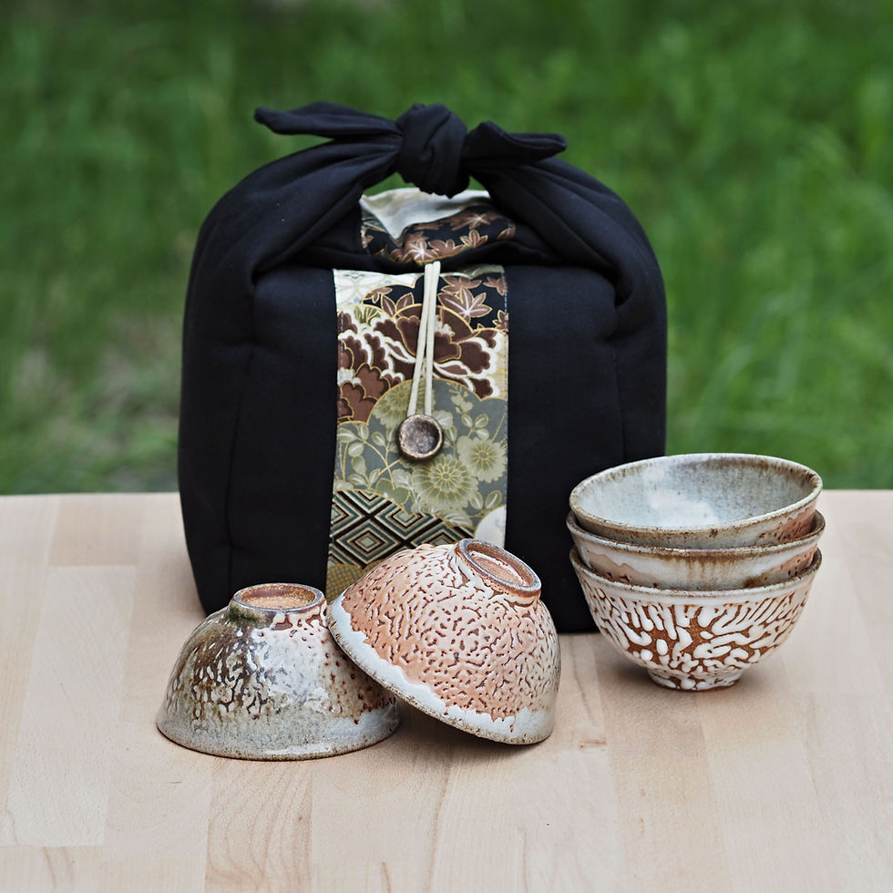 Thumbnail: Set of five Shino bowls in bag #03