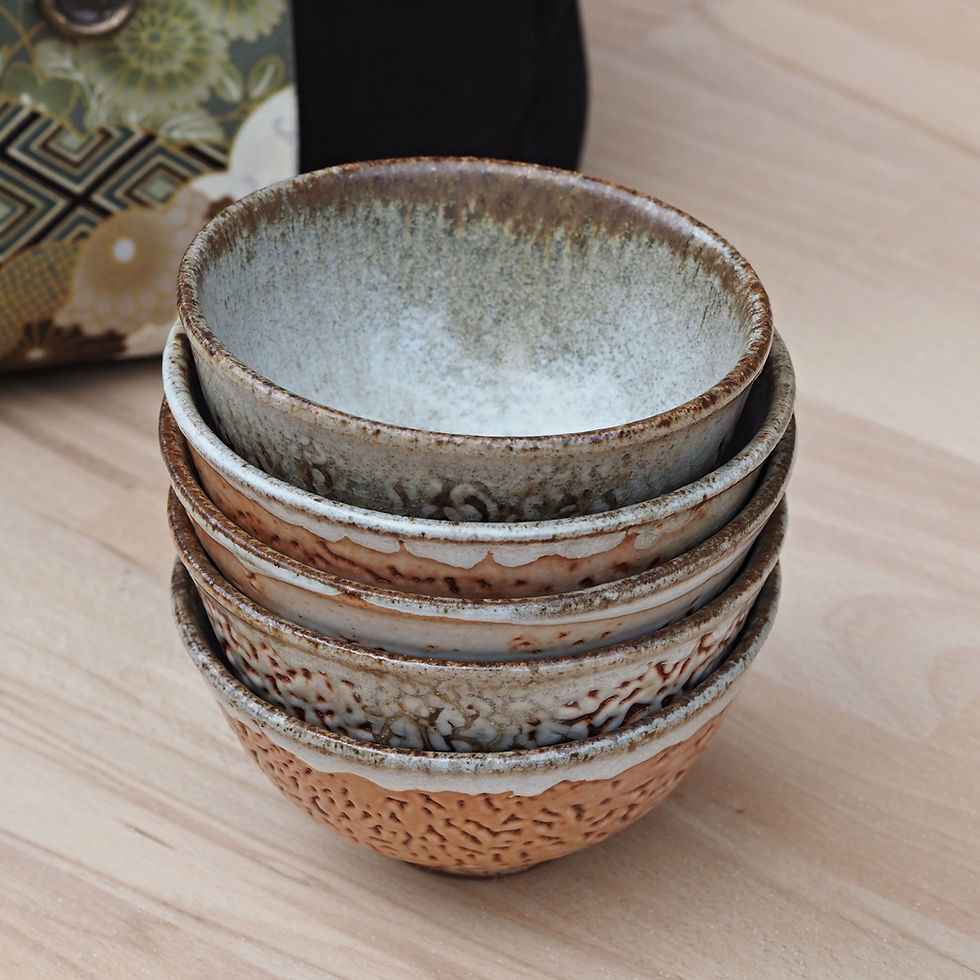 Thumbnail: Set of five Shino bowls in bag #03