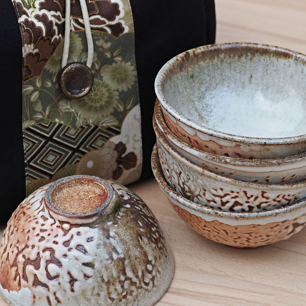 Thumbnail: Set of five Shino bowls in bag #03