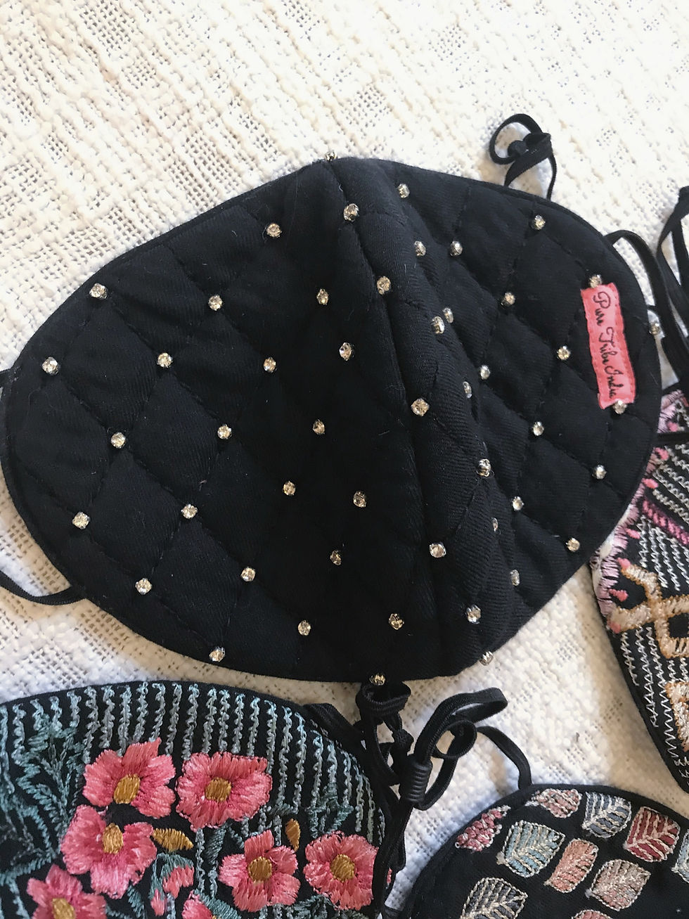 Thumbnail: Bestseller edition -Embroidered mask set B - 4 pc