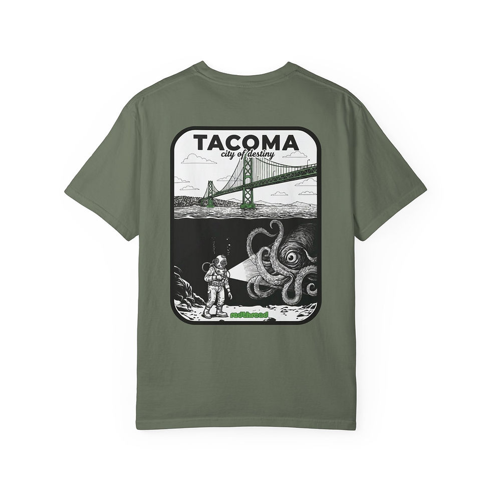 Thumbnail: OG Narrows Bridge Tacoma T-Shirt | Diver & Krakken | Tacoma Icon Series 