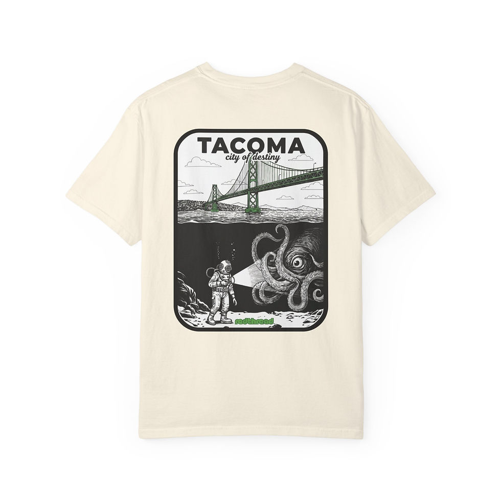 Thumbnail: OG Narrows Bridge Tacoma T-Shirt | Diver & Krakken | Tacoma Icon Series 