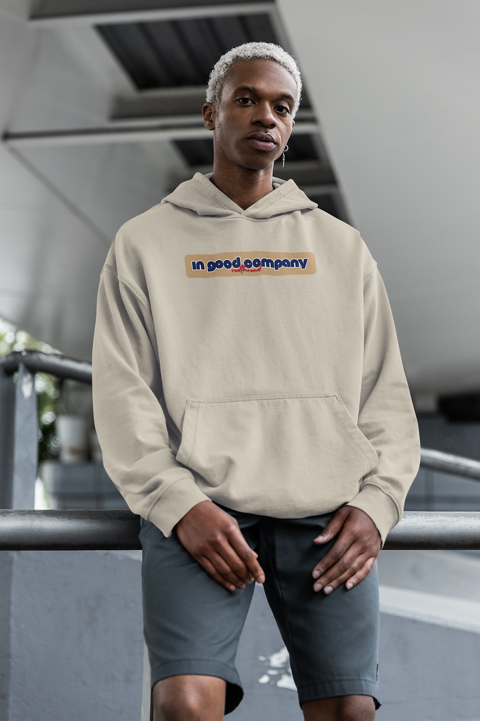 Thumbnail: "In Good Company" Hoodie – Minimal Retro Logo Sweatshirt