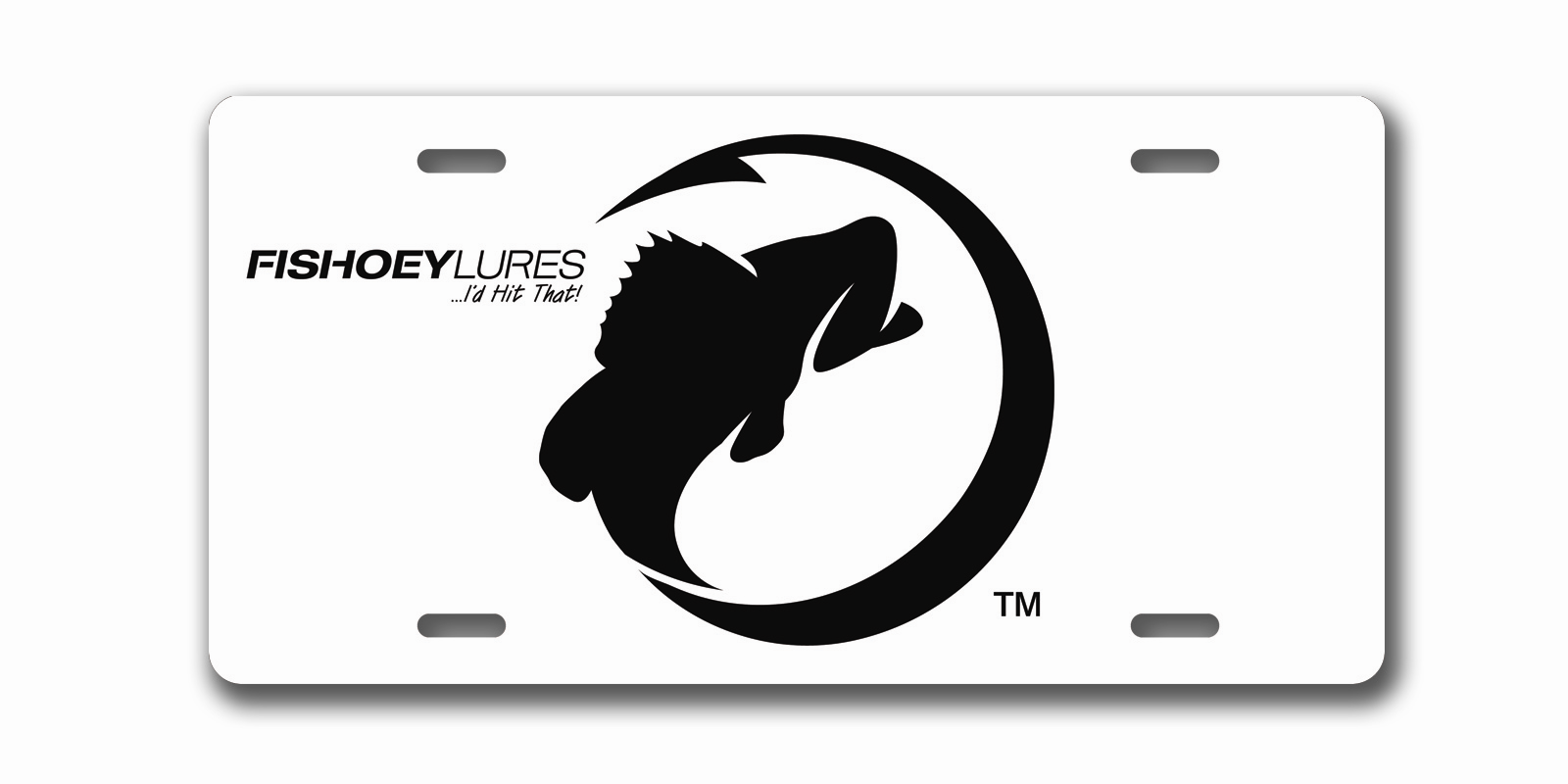 Vehicle Tag - Metal - White - Black Logo Element