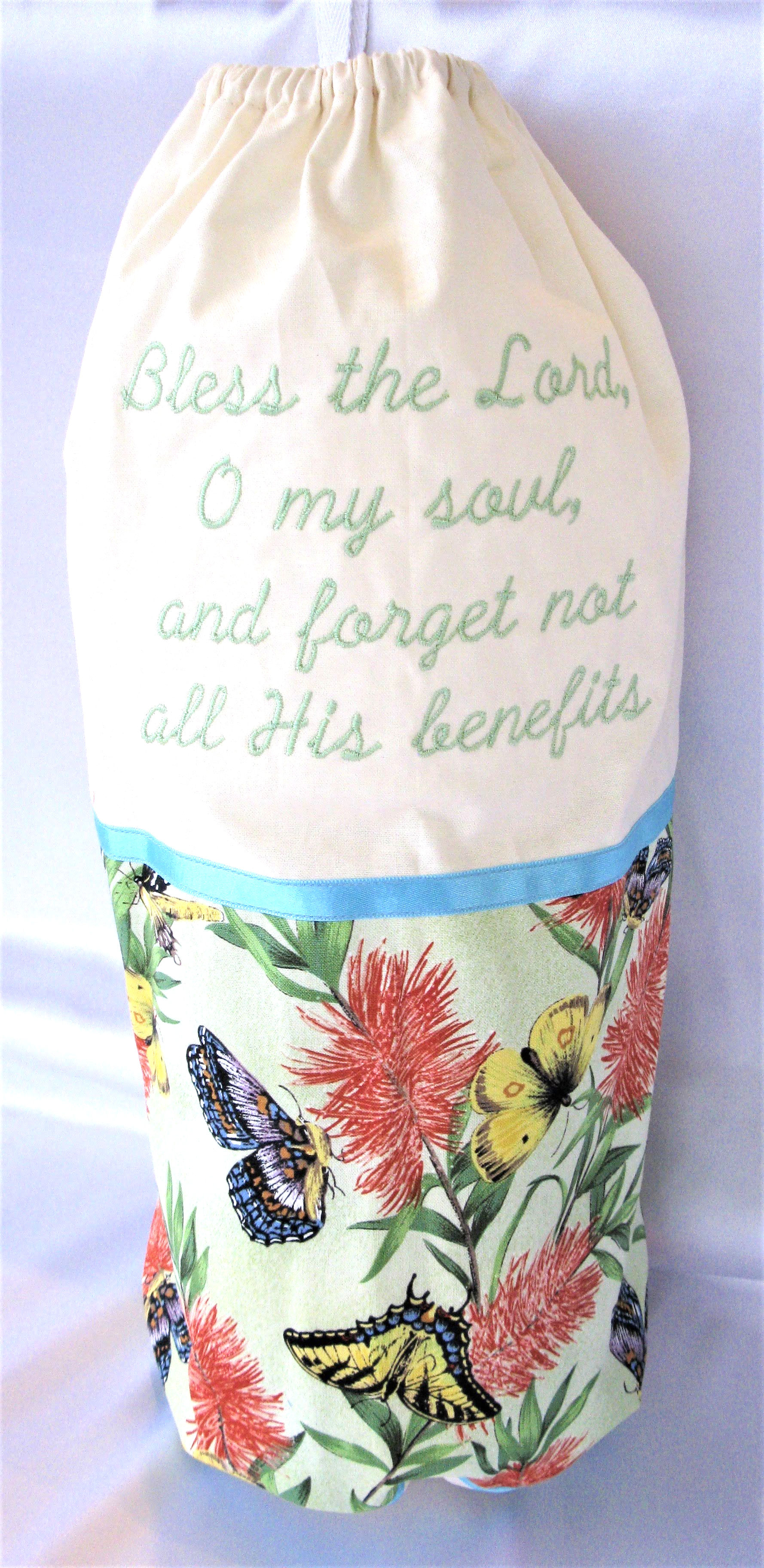 "Bless the Lord" Australian Bottlebrush Bag Dispenser