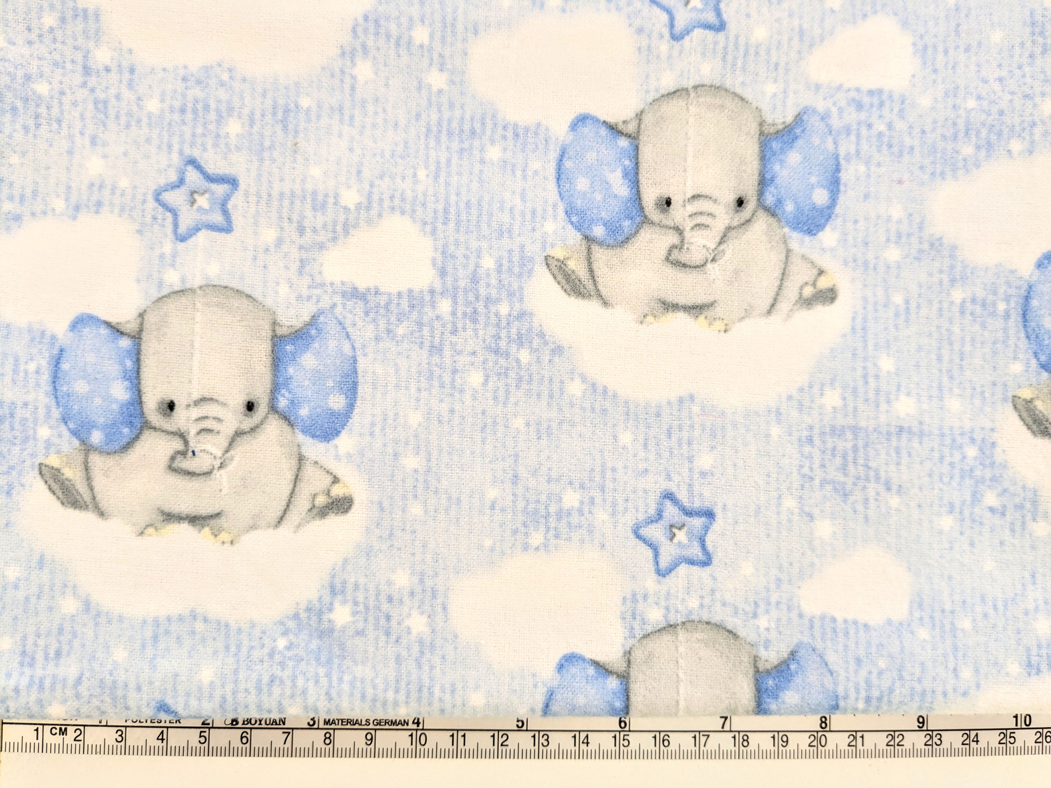 Baby Elephants Flannelette - 1m Piece