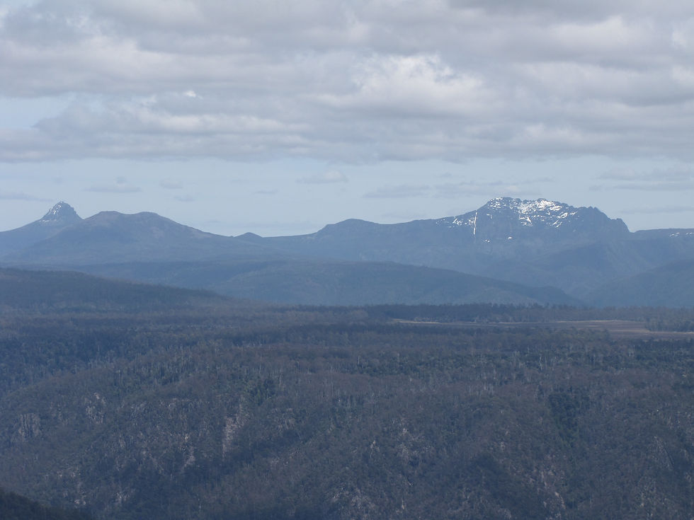 Barn Bluff (left) and Cradle Mountain (right) had snow on their peaks!