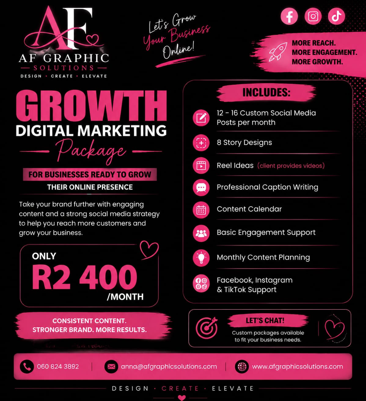 GROWTH DIGITAL MARKETING PACKAGE R2 400/month