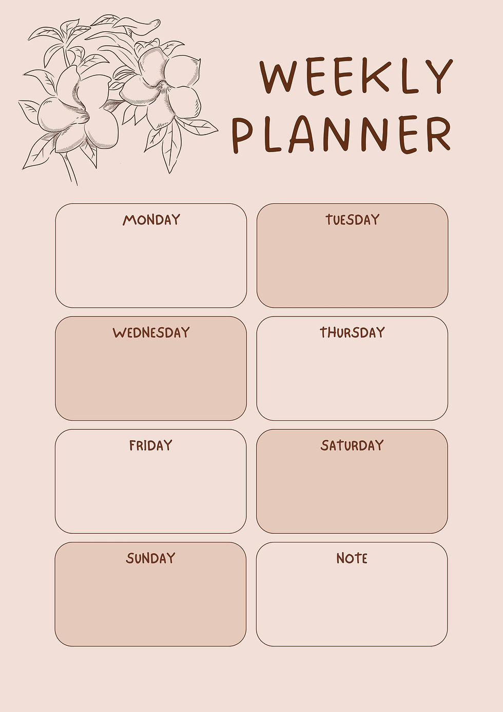 Thumbnail: Brown Floral Planner 