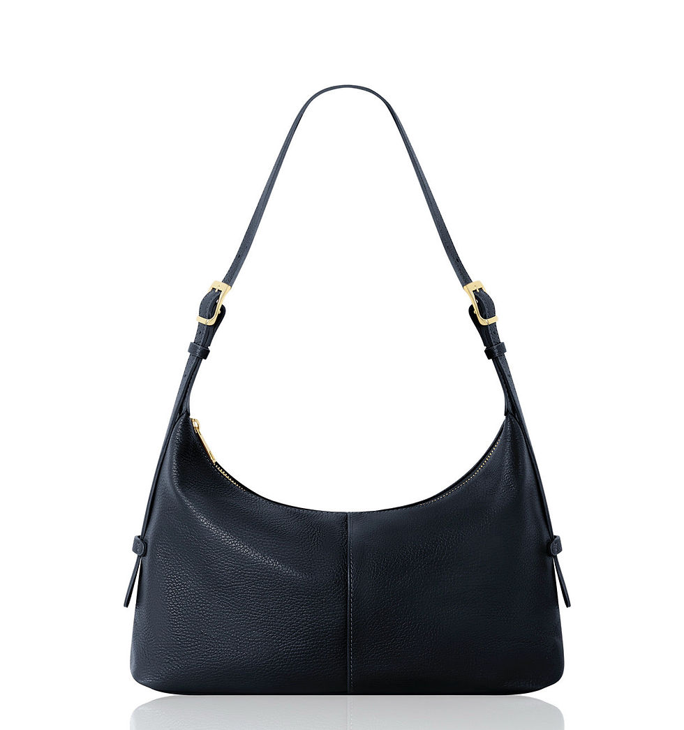 Thumbnail: Italian Leather Convertible Shoulder Crossbody Hob Bag