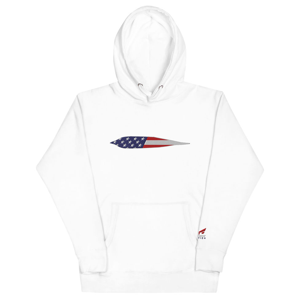 Thumbnail: US Flag Silhouette USAF B-2A Spirit Premium Embroidered Unisex Hoodie
