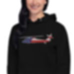 Thumbnail: US Flag Silhouette USA Utility Helicopter Premium Embroidered Unisex Hoodie