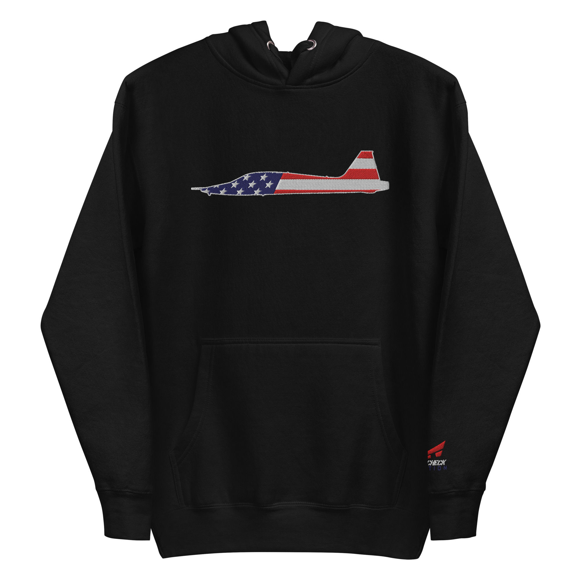 US Flag Silhouette USAF T-38 Talon Premium Embroidered Unisex Hoodie