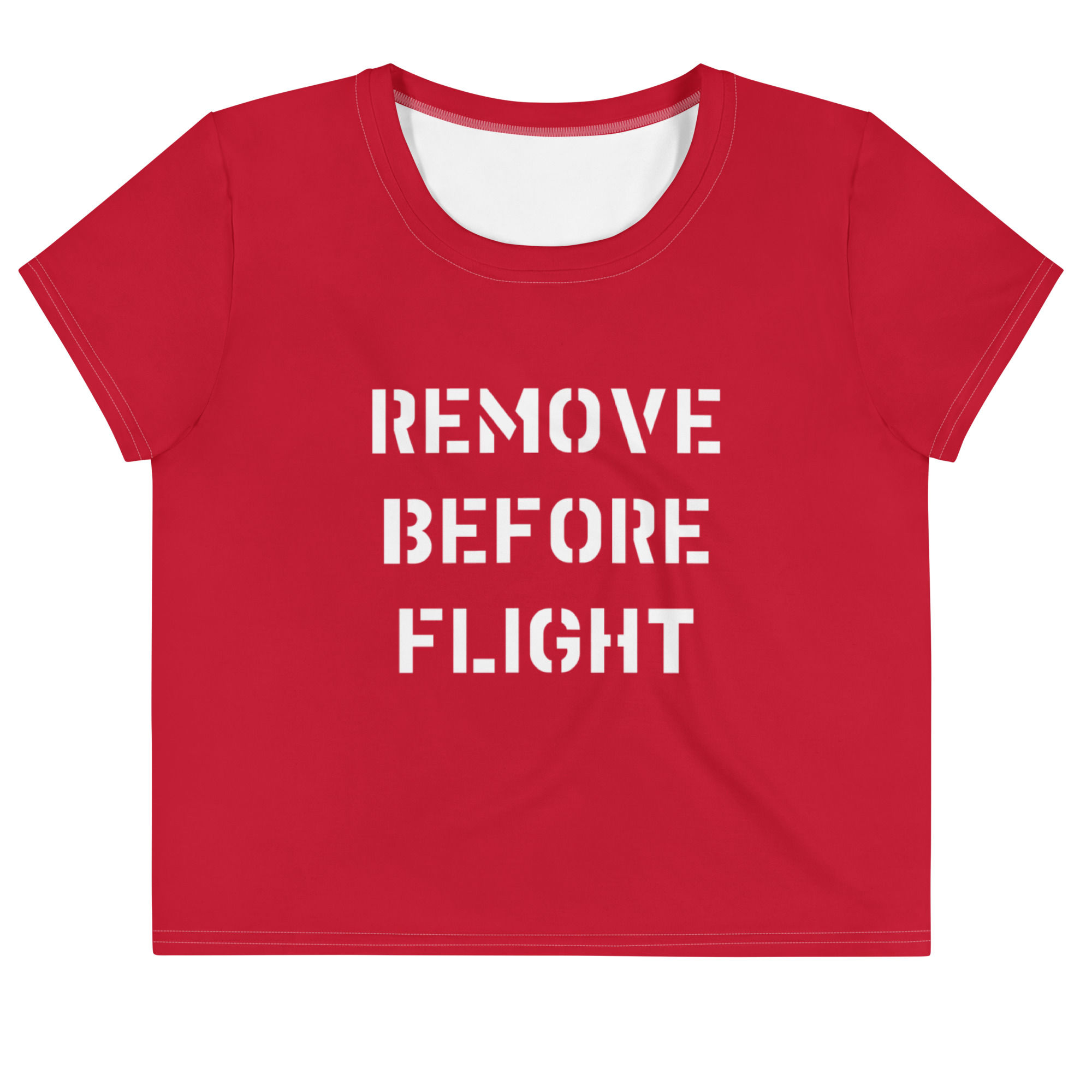 Remove Before Flight Printed Crop Tee