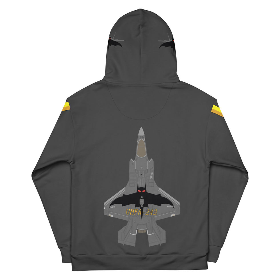 Thumbnail: USMC VMFA-242 Bats 5th Gen Panther STOVL Inspired Unisex Hoodie