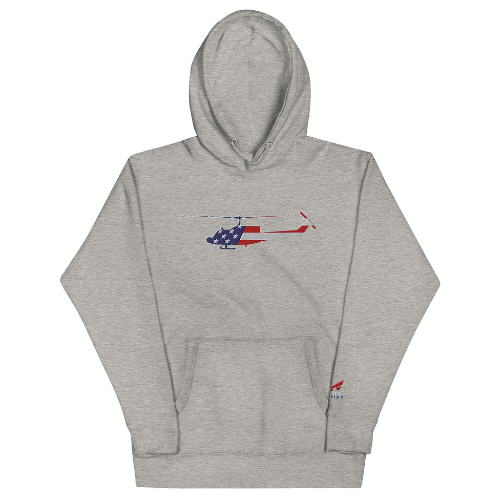 Thumbnail: US Flag Silhouette Legacy Huey Premium Embroidered Unisex Hoodie
