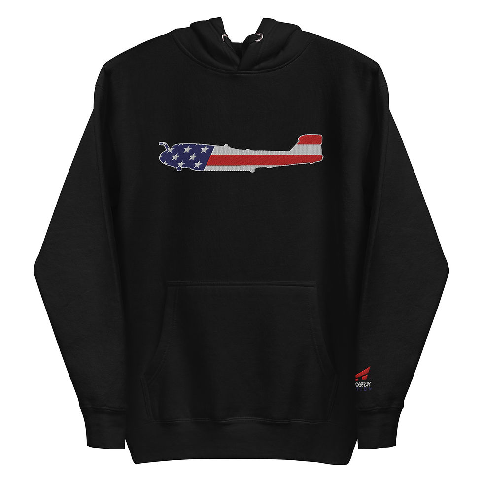 Thumbnail: US Flag Silhouette Legacy EA-6B Prowler Premium Embroidered Unisex Hoodie