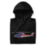 Thumbnail: US Flag Silhouette USMC Zulu Attack Helicopter Premium Embroidered Unisex Hoodie