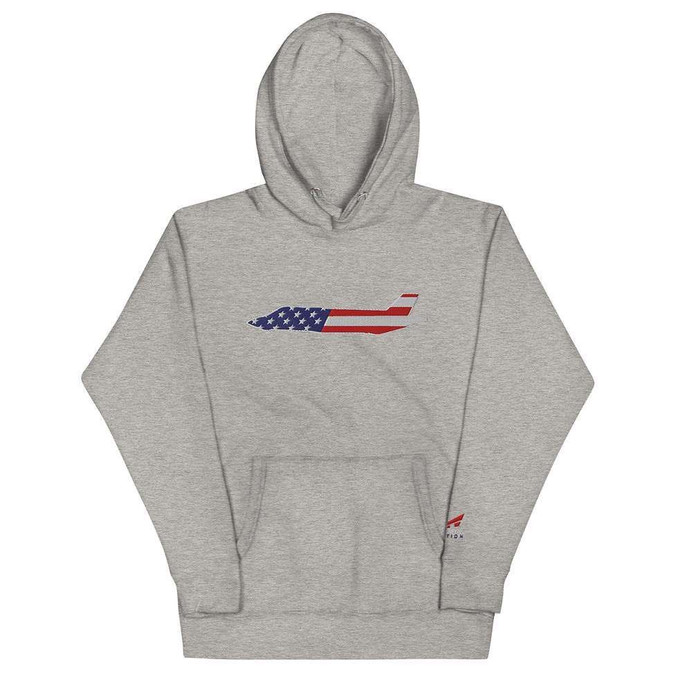 Thumbnail: US Flag Silhouette USAF Panther CTOL Premium Embroidered Unisex Hoodie