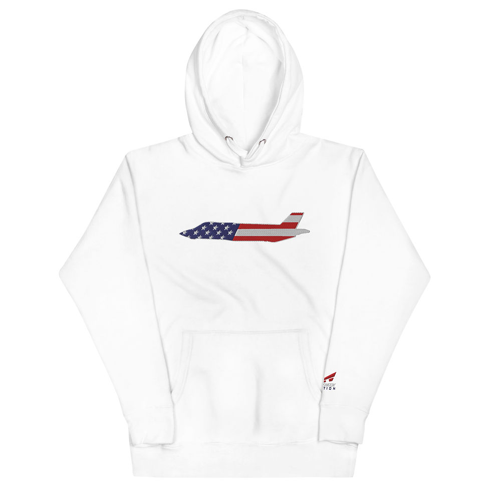 Thumbnail: US Flag Silhouette USN Panther CV Premium Embroidered Unisex Hoodie