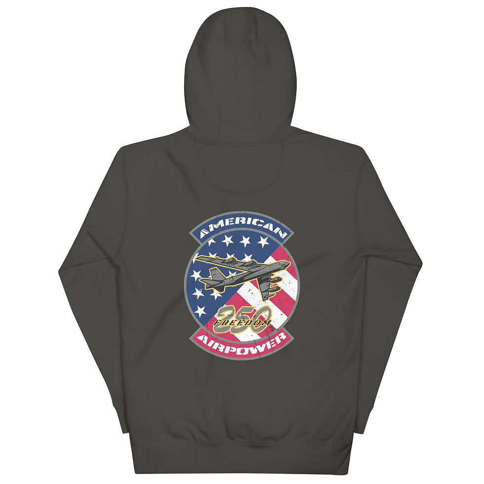 Thumbnail: American Airpower Freedom 250 BUFF Distressed Print Premium Hoodie