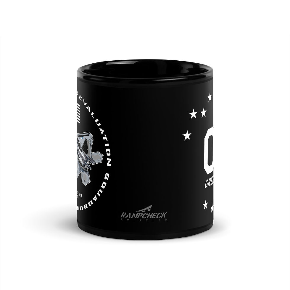 Thumbnail: USAF 422d TES OT 5th Gen Zombie Raptor Inspired Black Glossy Mug