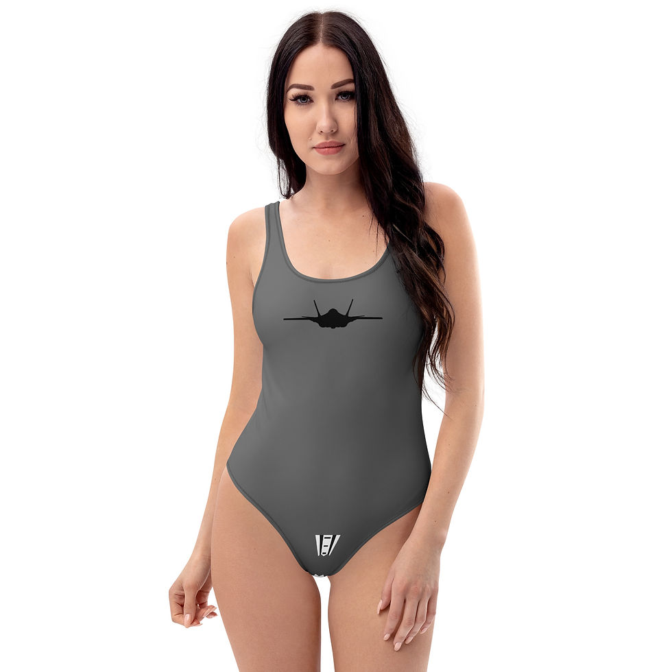 Thumbnail: WYKYK Panther CTOL Style Aerial Refueling Marking One-Piece Swimsuit