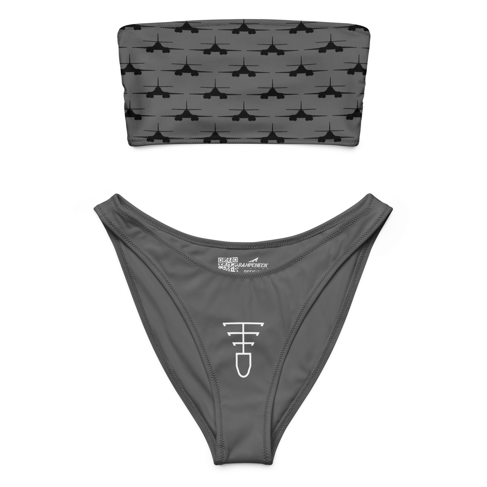 WYKYK Bone Style Aerial Refueling Marking Bandeau Bikini