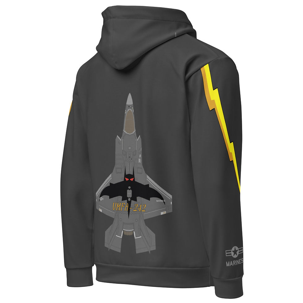 Thumbnail: USMC VMFA-242 Bats 5th Gen Panther STOVL Inspired Unisex Hoodie