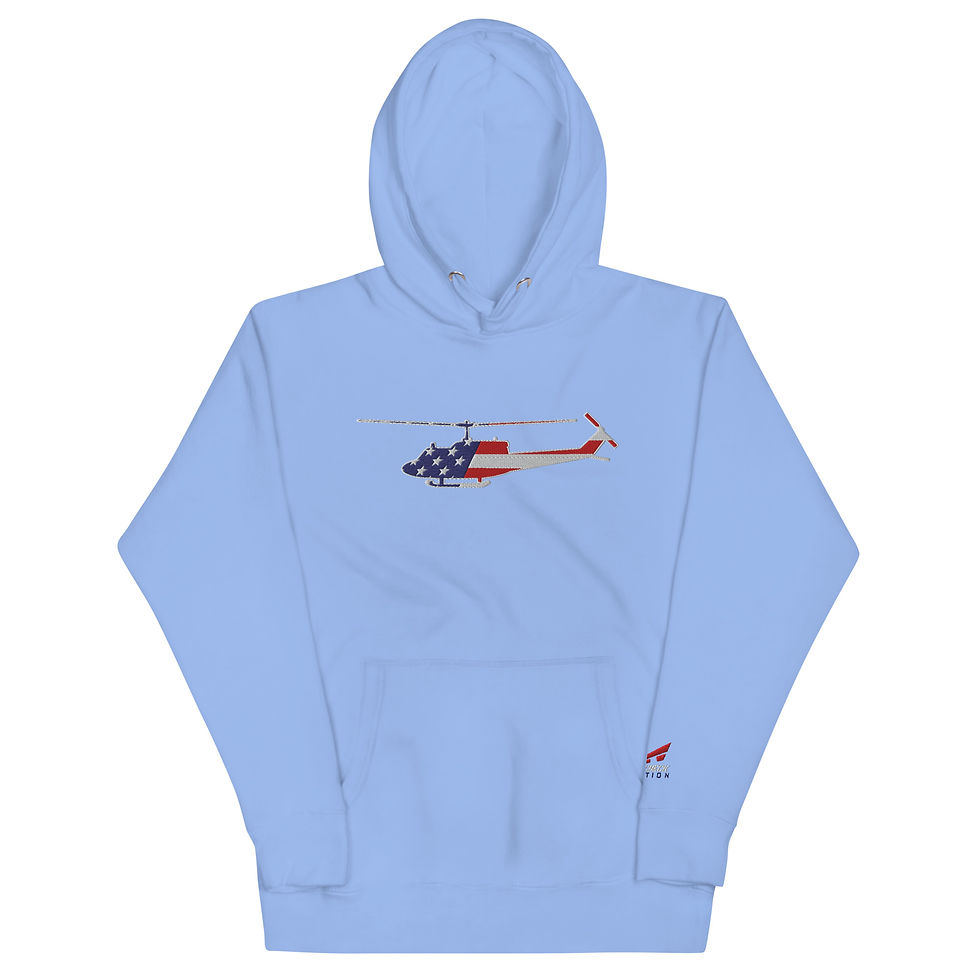 Thumbnail: US Flag Silhouette Legacy Huey Premium Embroidered Unisex Hoodie