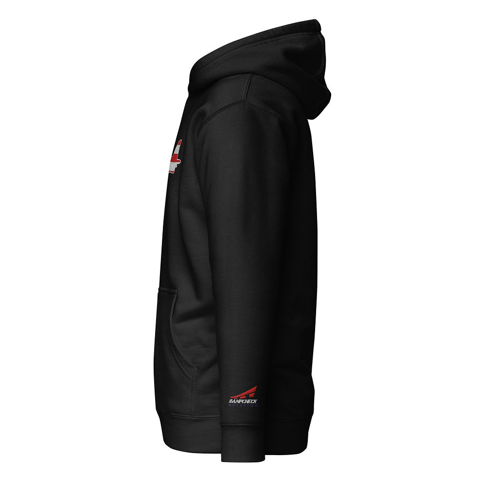 Thumbnail: US Flag Silhouette USMC AV-8B Harrier II Premium Embroidered Unisex Hoodie