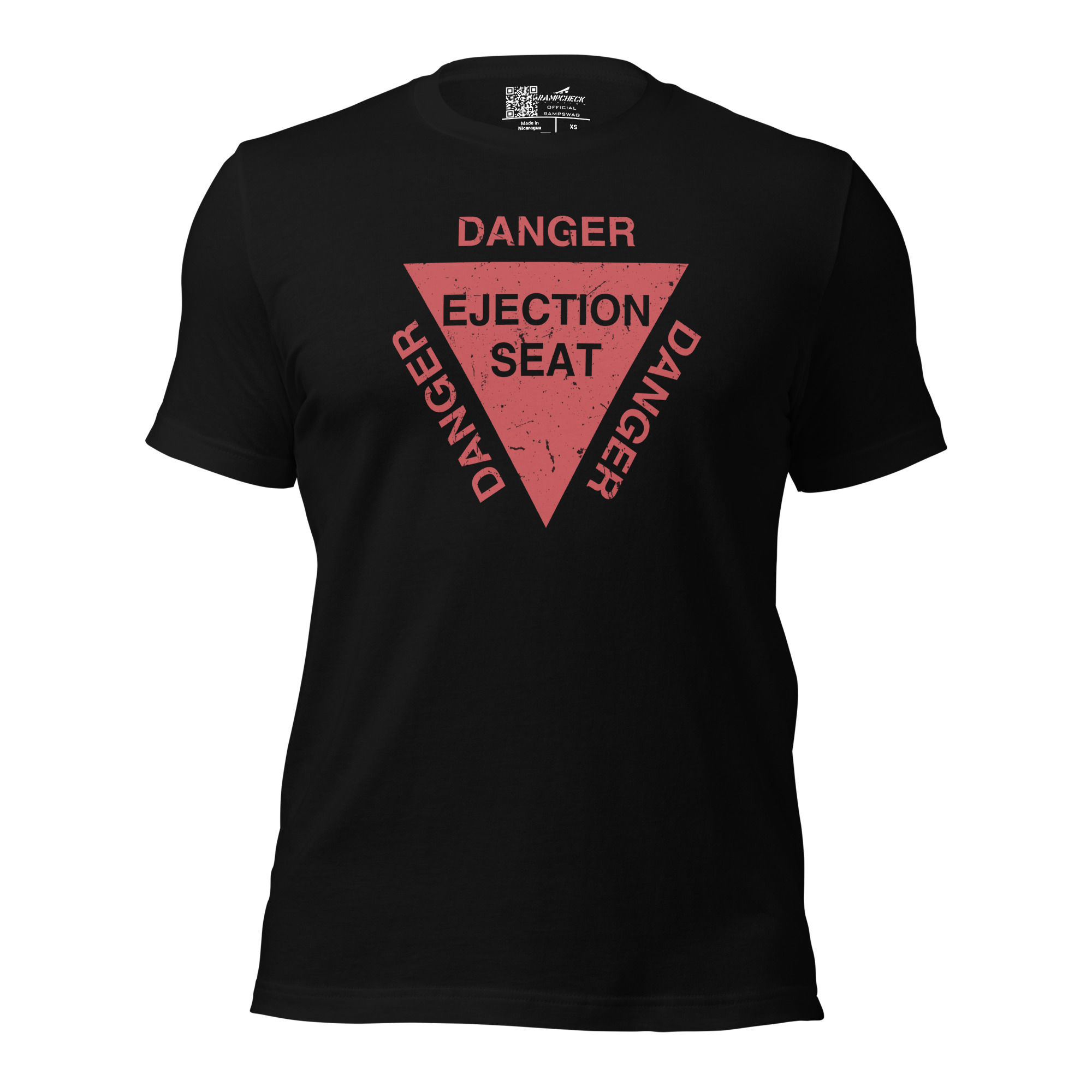 Danger Ejection Seat Distressed Red Print Unisex T-shirt