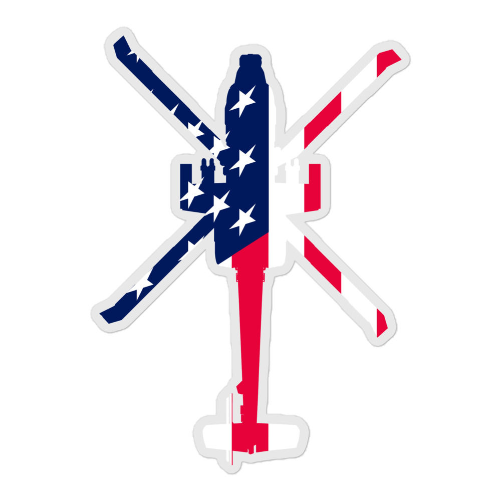 US Flag AH-64 Apache Sticker