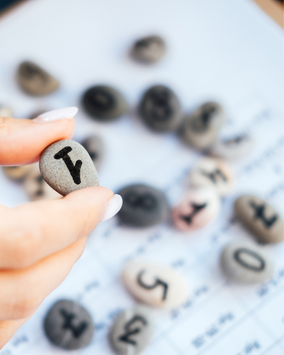 Miniature : Chiffres sur galets