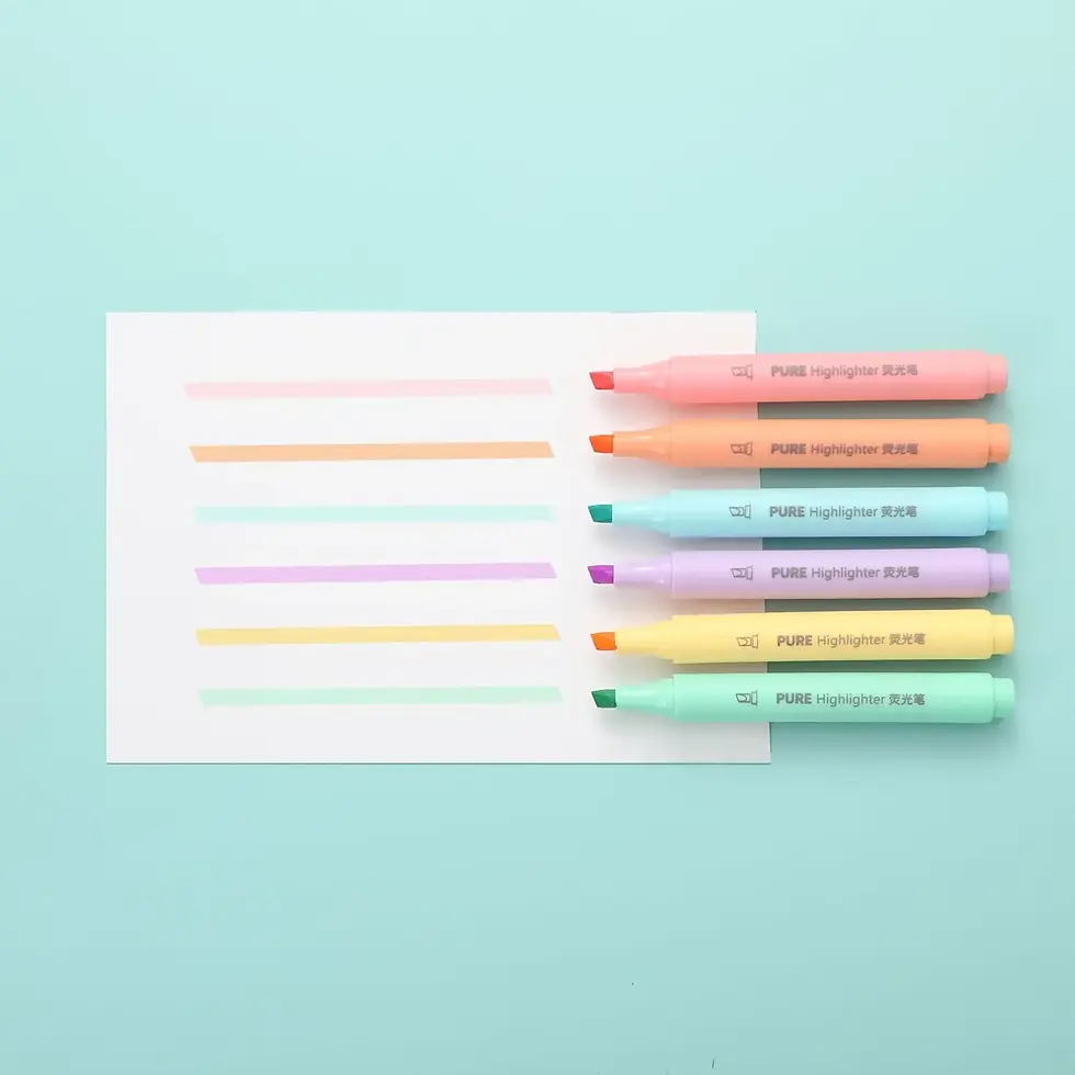 Thumbnail: 6-Piece Pastel Highlighter Set – Soft Colour School Markers