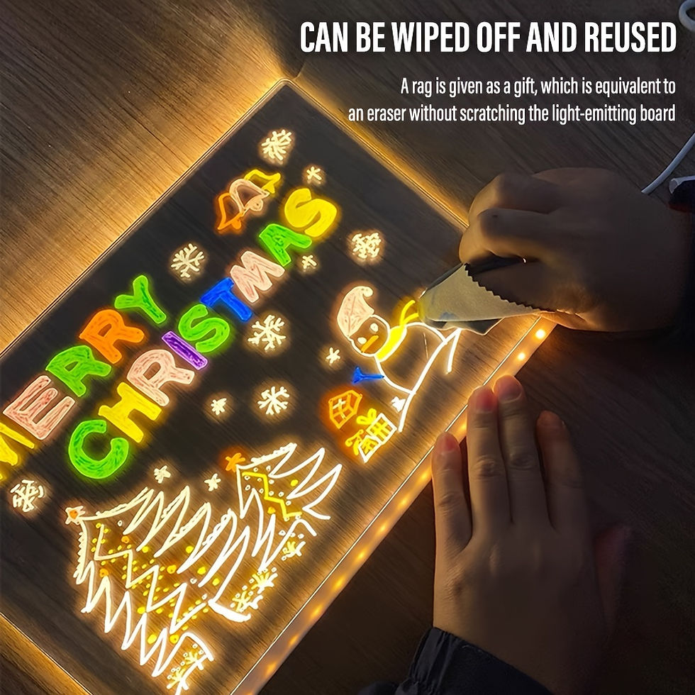 Thumbnail: LED Acrylic Message Board for Kids – Light-Up Drawing Board with 7 Neon Pens