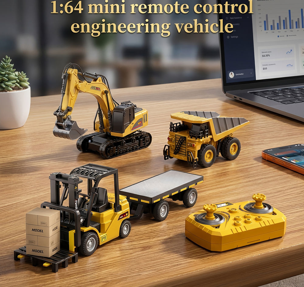 1:64 RC Construction Vehicle – Mini Remote Control Engineering Truck
