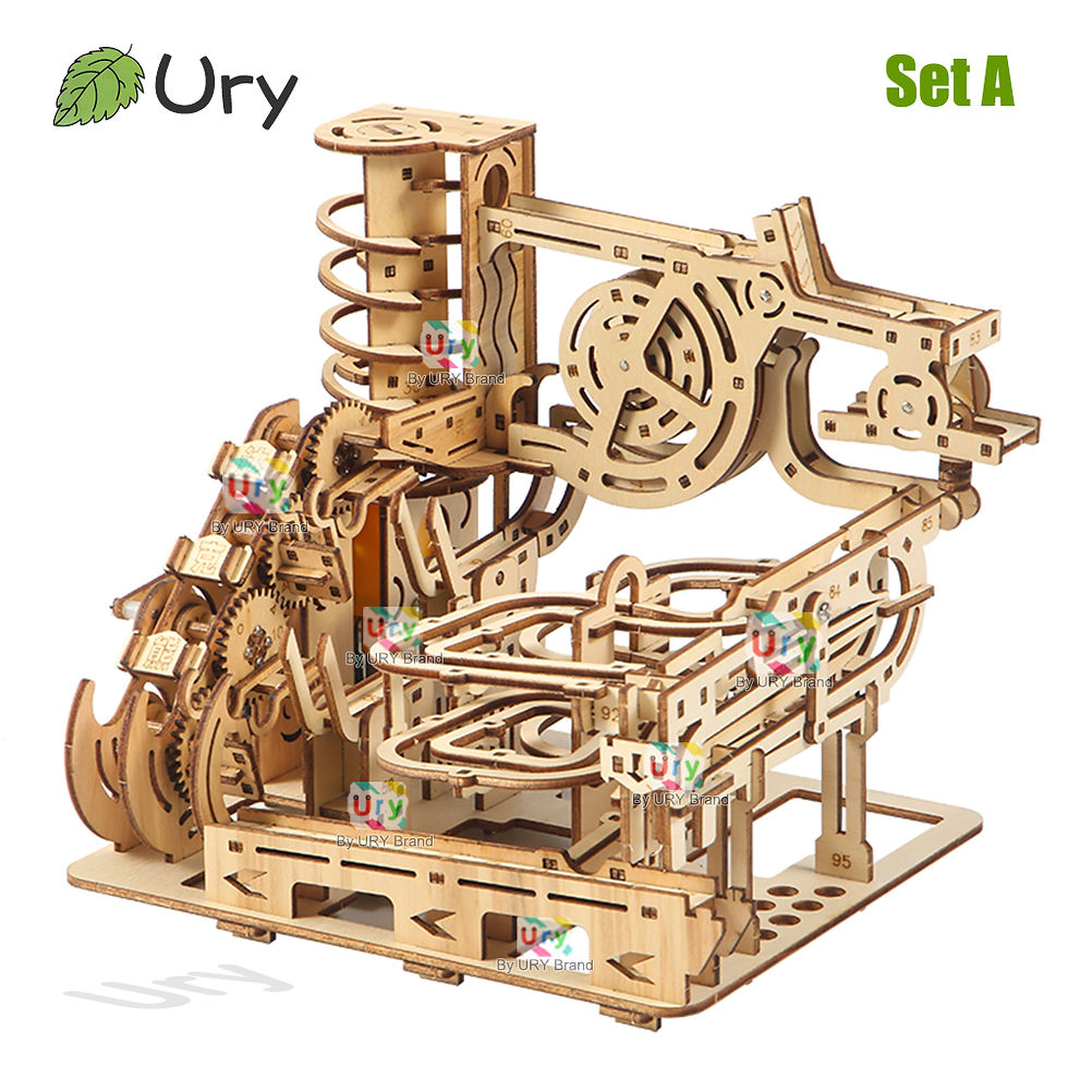 Thumbnail: 3D Wooden Mechanical Marble Run – DIY Engineering Model with Electric Catapult