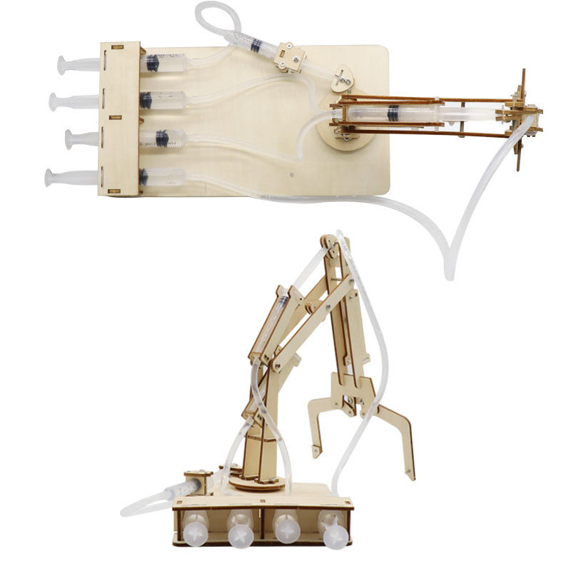 Thumbnail: DIY Hydraulic Robotic Arm Kit – Wooden STEM Engineering Model