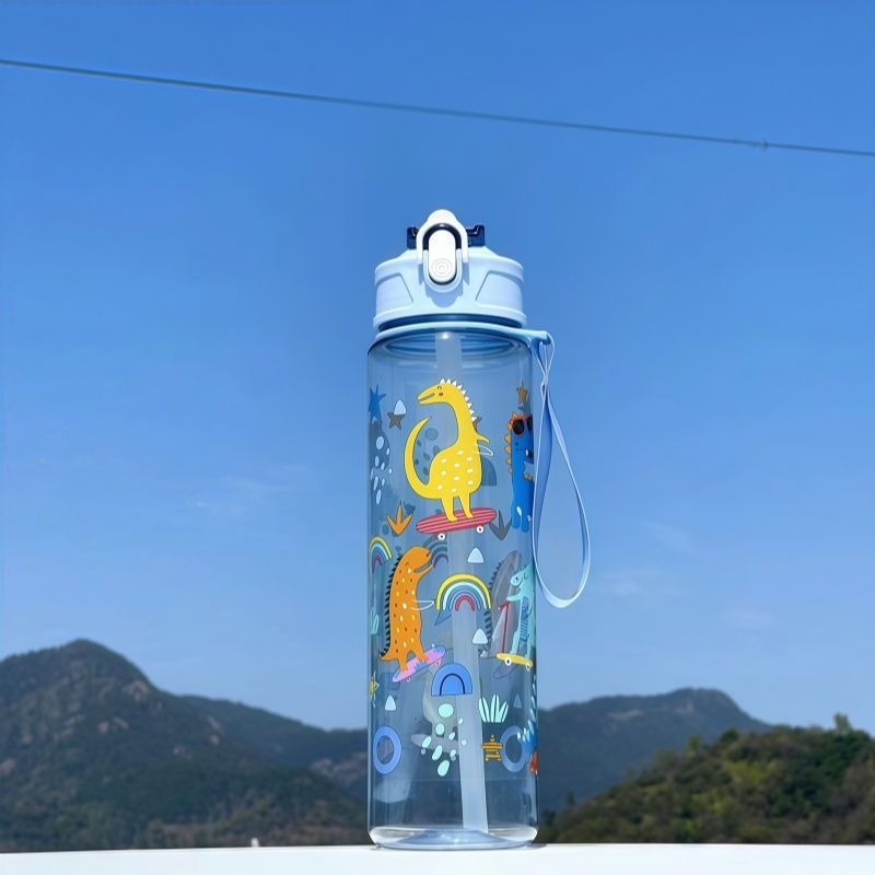 Thumbnail: 750ml Kids Water Bottle with Straw & Carry Strap – Leak-Resistant