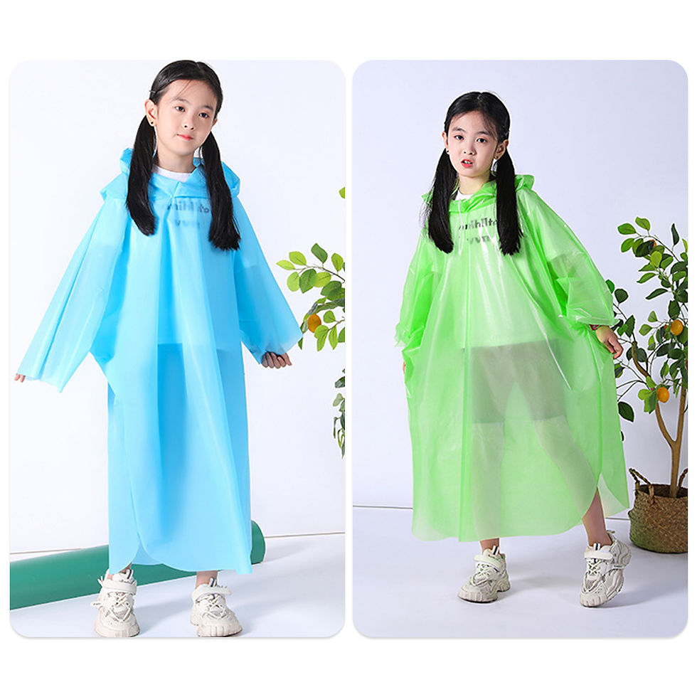 Thumbnail: Kids Waterproof Rain Poncho – Lightweight Reusable School Raincoat