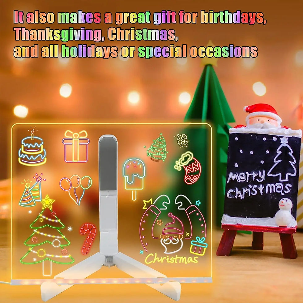 Thumbnail: LED Acrylic Message Board for Kids – Light-Up Drawing Board with 7 Neon Pens