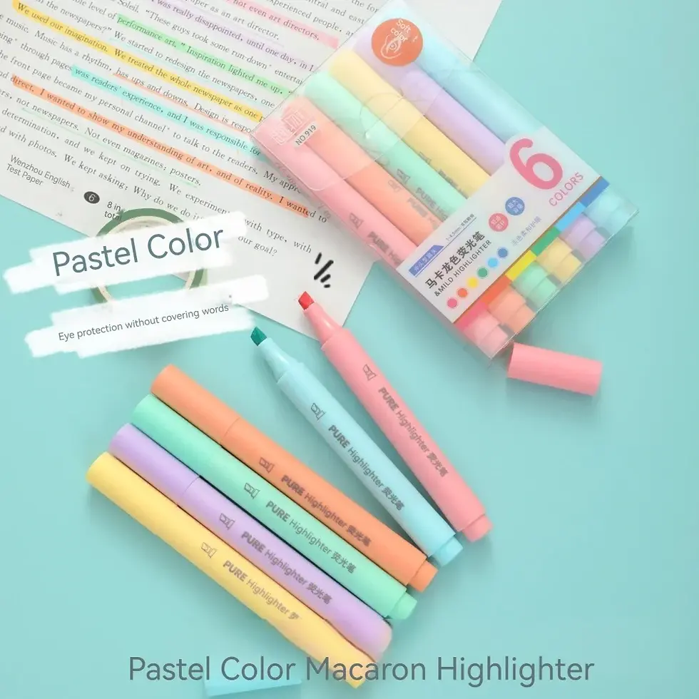 Thumbnail: 6-Piece Pastel Highlighter Set – Soft Colour School Markers